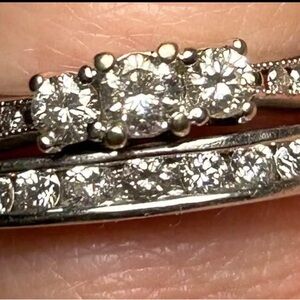 Diamond Engagement Ring and Wedding Band *Sold as Set* Size 8 and 8.25